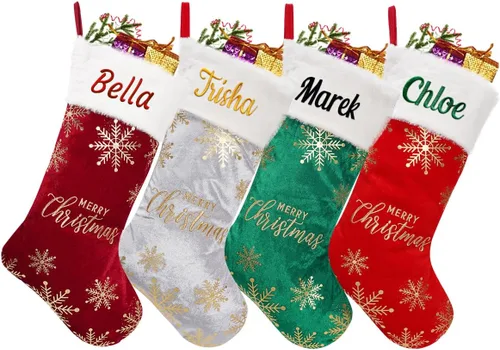 Vista 13 de Calcetines personalizados para mascotas Ulico, calcetines de Navidad personalizados para perros y gatos, calcetines de Navidad grandes bordados
