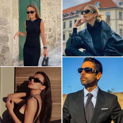 Vista 4 de mosanana Gafas de sol rectangulares de moda para mujeres y hombres, modelo TRACER