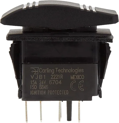 Vista 7 de Blue Sea Systems - Interruptor Contoura III Resistente al agua, negro y gris
