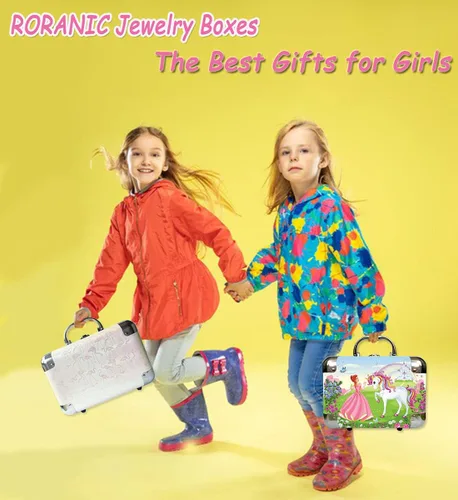 Vista 2 de Joyero de unicornio para niñas dos regalos de unicornio para niñas caja de joyería de unicornio de princesa y colgante de unicornio cajas de joyería