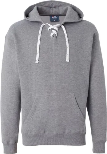 Vista 8 de J. America NCAA Sudadera deportiva con cordones y capucha para hombre Ceniza jaspeado