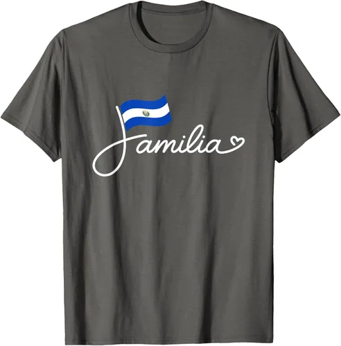 Vista 81 de El Salvador Familia - Camiseta con texto en inglés "La Familia de la Bandera Salvadoreña