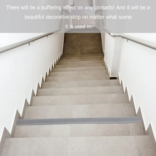 Vista 4 de DOITOOL Autoadhesivo para escaleras, borde de PVC antideslizante, protector de escalera impermeable cortable para escaleras, nariz de escalera