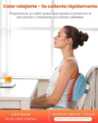 Vista 4 de COMFIER Almohada Masajeadora Shiatsu para Cuello y Espalda con Calor, Almohada Masajeadora para Cuello con Amasado 3D de Tejido Profundo