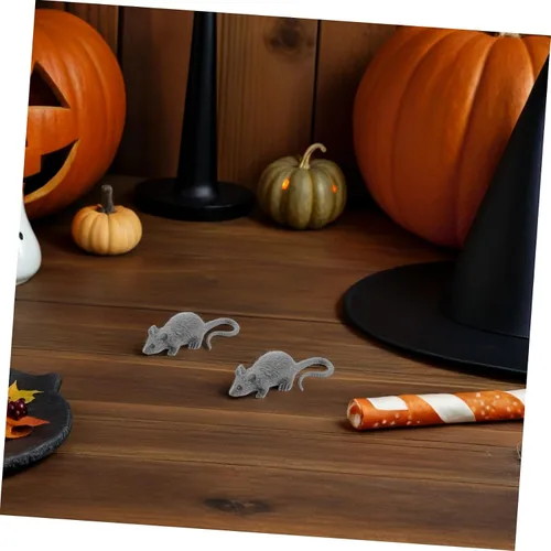 Vista 4 de DECHOUS 24pcs Simulated Mouse Realistic Halloween Prank Portable Lightweight Creepy Animal Figures for Party Decorations and Funny Interactions