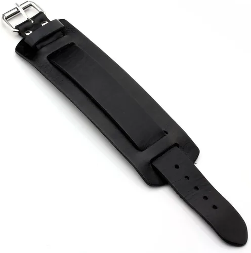 Vista 2 de Jovivi Cutom - Pulsera de cuero Punk personalizada para hombres y mujeres, color negro y marrón ancho, de cuero genuino, correa para cintura