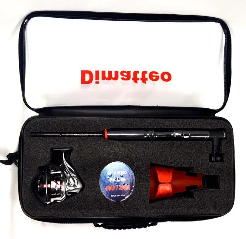 Vista 3 de Dimatteo Combo de pesca ergonómica. Mango de caña ergonómica con varilla giratoria de 6.9 ft, señuelo: 1.41-2.82 oz. Prueba: 17.6-22.0 lbs, carrete