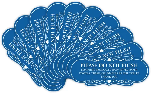 Vista 49 de Signs ByLITA Designer Please Do Not Flush Etiqutte Letrero (negro) - Pequeño 1 paquete
