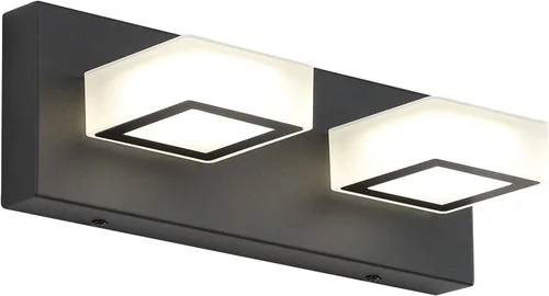 Vista 9 de Ralbay - Luz LED negra para tocador de baño, moderna, atenuable con 5 temperaturas de color, accesorios de iluminación de pared de acrílico negro