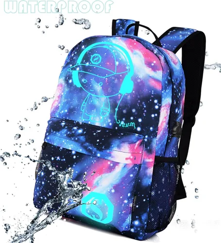 Vista 5 de Lmeison Mochila para adolescentes mochila de anime casual para viajes Portátil