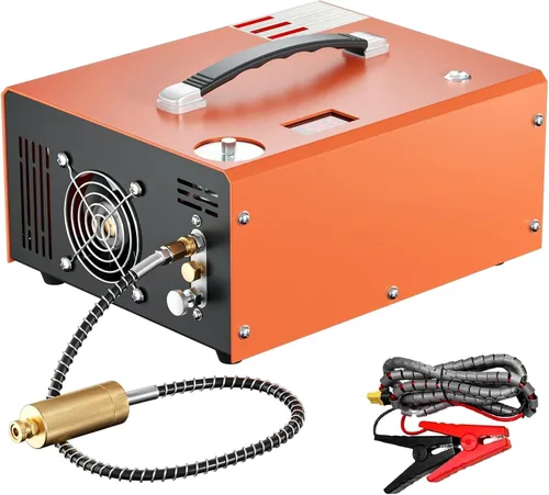 Vista 7 de Compresor de aire PCP, compresor de tanque de buceo de 4500PSI/30Mpa, compresor de pistola de aire PCP DC12V/AC120V parada manual, bomba