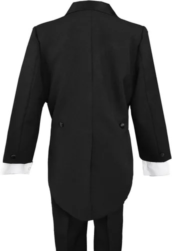 Vista 3 de Conjunto de traje de esmoquin negro con cola para niños