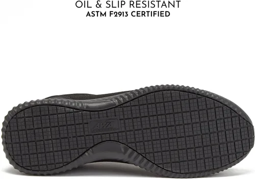 Vista 6 de Avia Anchor SR Mesh Slip On Black Zapatos antideslizantes para hombres, zapatos de trabajo resistentes al agua para hombre y restaurante o servicio