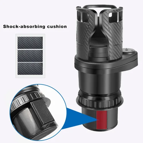 Vista 4 de Expansor de portavasos para automóvil, extensor adaptador multifuncional 2 en 1 para portavasos de automóvil, con base ajustable, compatible