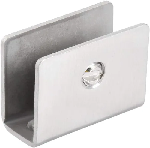 Vista 3 de uxcell Soportes de estante de vidrio Soporte de clip de abrazadera de acero inoxidable Rectángulo para 0.315-0.472 in de espesor 2pcs