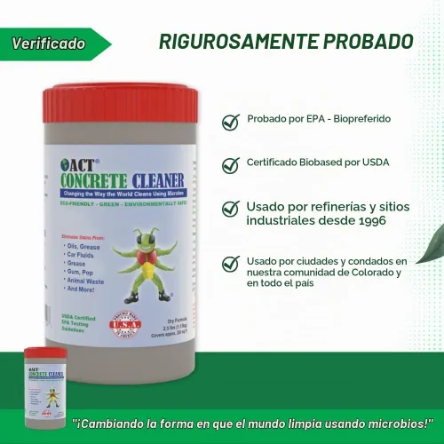 Vista 5 de ACT Limpiador de concreto – Removedor de manchas de aceite en polvo seco ecológico para calzadas, aceras, garajes y uso comercial Aprobado por