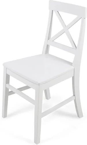 Vista 4 de Christopher Knight Home Roshan Farmhouse - Sillas de comedor de madera de acacia, color blanco