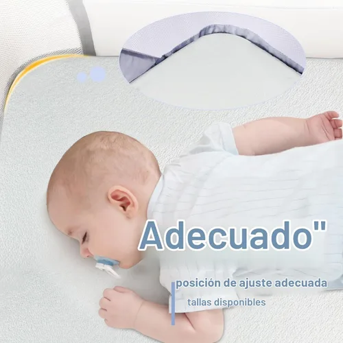 Vista 6 de Almohadilla de colchón para moisés de bebé NeoBorn, de 61 cm x 52.8 cm, colchón de espuma de memoria con gel de confort de doble cara con funda