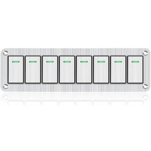Vista 16 de Panel de Interruptor de Palanca de 3 Posiciones Impermeable de Aluminio, Panel de Interruptor Basculante de 12V/24V, Interruptor de Coche/Barco de 5