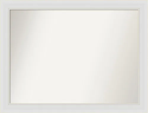 Vista 50 de Amanti Art Espejo de baño blanco para sobre el fregadero, 24 x 26 pulgadas, espejo rectangular blanco y blanco, marco de madera contemporáneo