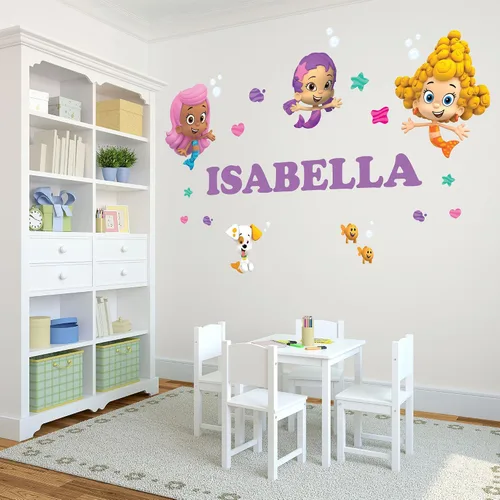 Vista 12 de Oliver's Labels Calcomanía de Pared Personalizada Premium de Tamaño Real para Decoración de Habitación de Niños - Despegar y Pegar, Extraíble