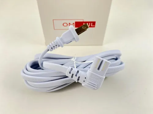 Vista 7 de OMNIHIL - Cable de alimentación C7 en forma de L extra largo blanco de 10 pies para radio Tivoli Audio M1BTSLC Model One