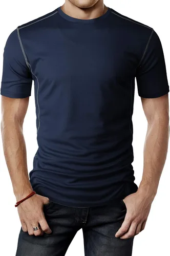 Vista 14 de H2H Camisetas de manga corta de compresión Cool Dry para hombre Cmtts263-negro