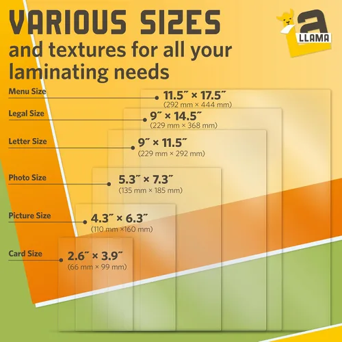 Vista 8 de Hojas de laminación mate de 9 x 14.5 pulgadas, 3 mil de grosor, paquete de 50, bolsas de laminación térmica mate de tamaño legal de 8.5 x 14
