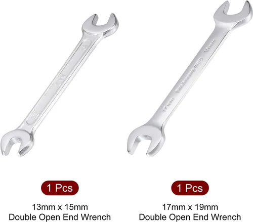 Vista 3 de uxcell Llave métrica de doble extremo abierto de 0.669 in x 0.748 in, 0.512 in x 0.591 in, apertura en forma de U para hacer bricolaje a mano