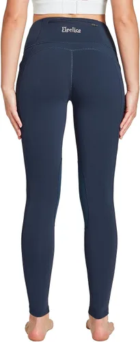 Vista 5 de FitsT4 - Pantalones de equitación con forro polar para mujer, pantalones ecuestres de silicona, con bolsillo celular