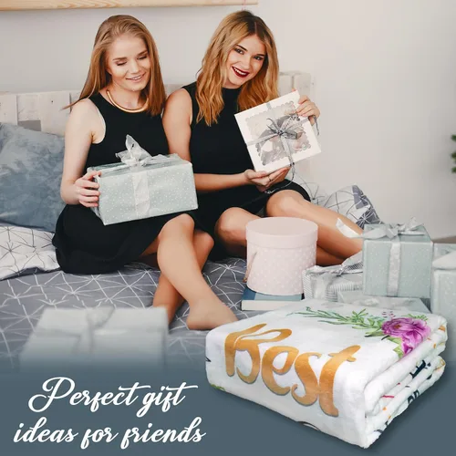 Vista 2 de Regalos de cumpleaños para mejor amiga, regalos para mejores amigas, ideas de regalos de mejor amiga para mujeres, manta de regalo de amistad