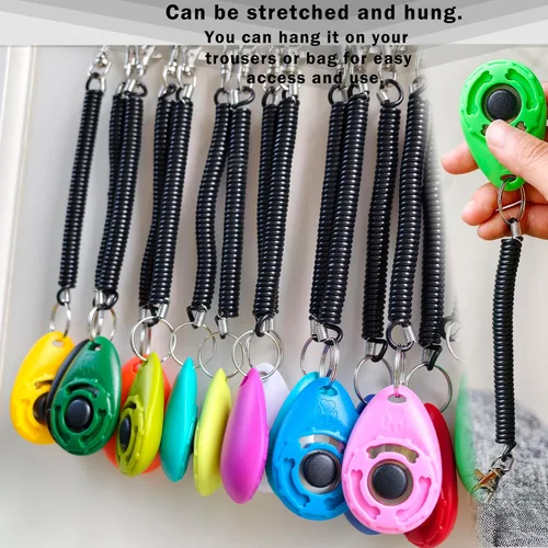 Vista 2 de Pet Training Clicker with Wrist Strap - Dog Training Clickers for Puppy, Cat, Potty, Bird, Horse, Pet, Trainer Training Tools, Behavior Aids