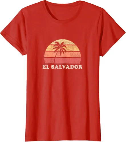 Vista 71 de El Salvador Vintage 70s Retro Throwback Design Camiseta, Azul