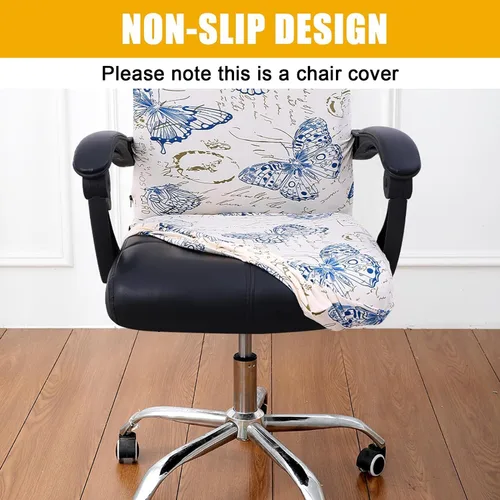 Vista 9 de Smiry fundas elásticas estampadas para silla de oficina de computadora, fundas universales para sillas giratorias de escritorio, extraíbles