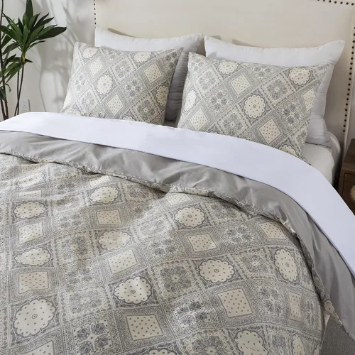 Vista 38 de HoneiLife Juegos de Fundas de Edredón Twin - Funda de Edredón Floral 100% Algodón, Juego de Ropa de Cama Transpirable de 2 Piezas con Cierre