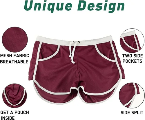 Vista 5 de Rexcyril Pantalones cortos para hombre, para correr, entrenamiento, fisicoculturismo, gimnasio, atléticos, deportivos, casuales, pantalones cortos