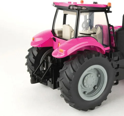 Vista 6 de ERTL 1/16 Big Farm Case IH Magnum Tractor rosa con cargador y luces y sonidos