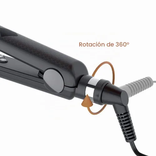 Vista 6 de Plancha de cerámica para cabello rizado, plancha plana ancha de doble