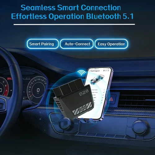Vista 6 de Escáner inalámbrico Bluetooth OBD2, lector de código automático con reinicio de luz del motor de verificación, datos en vivo y preparación I/M