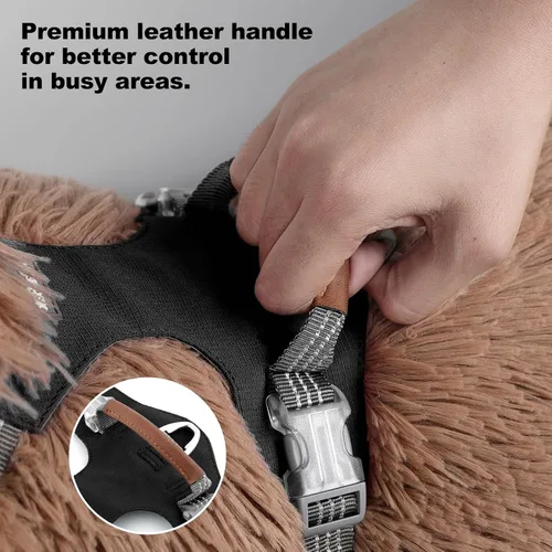 Vista 2 de Arnés para perro sin tirones – Arnés reflectante ajustable de nylon para perros pequeños, medianos y grandes, arnés de entrenamiento a prueba