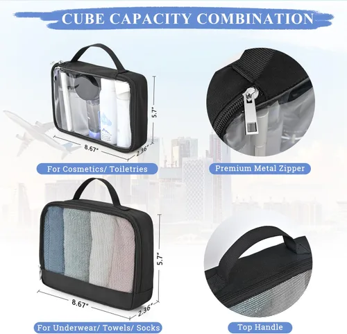Vista 8 de Sinaliy Mochila de viaje grande para mujeres y hombres, mochila de transporte aprobada por vuelo de 40L, Negro -, Mochilas de viaje