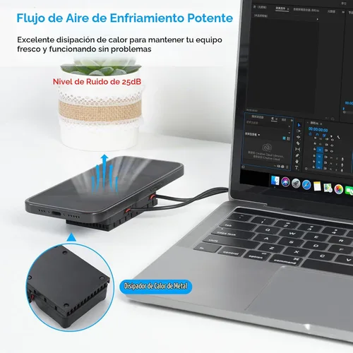 Vista 2 de ELUTENG Ventilador de computadora USB de 1.575 pulgadas de doble fila 2 en 1 ventiladores de PC USB con 3 velocidades ajustables 6500RPM Electrónica