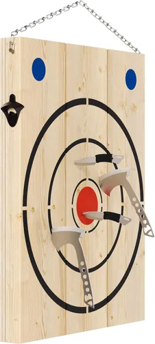 Vista 6 de Crown Display Tabla de tiro de hacha para juego de lanzamiento de hacha I Objetivos de disparo de madera para lanzar cuchillos, lanzar hachas