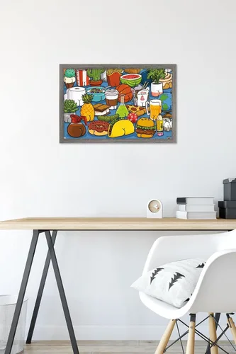 Vista 6 de Trends International Brian Cook: Butts on Things - Póster de pared de alimentos, 22.4 pulgadas de largo x 14.7 pulgadas, versión enmarcada de madera