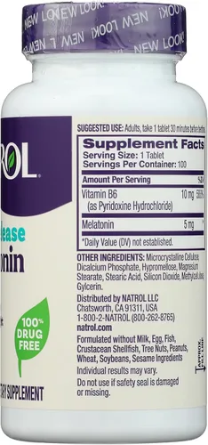 Vista 5 de Melatonina 5mg de liberación prolongada, 0.32 lb