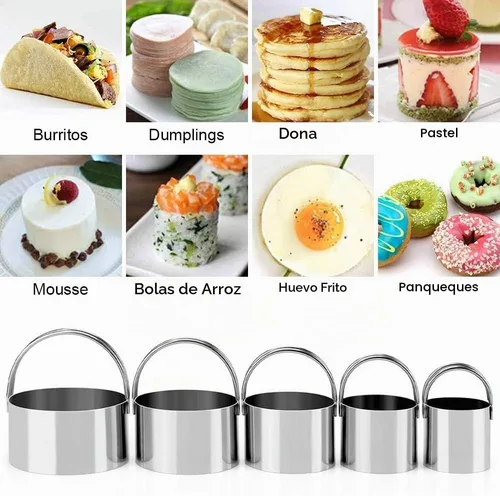 Vista 6 de Cortador de pastelería, cortador de galletas, raspador de masa, licuadora 5 piezas rosa