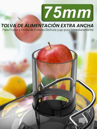 Vista 4 de Máquinas exprimidoras, extractor centrífugo de 1200 W con canal de alimentación de 3 pulgadas, velocidades dobles, motor de cobre completo