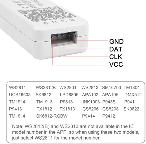 Vista 5 de Controlador LED Bluetooth VIPMOON 5-24V SP110E, paquete de 2