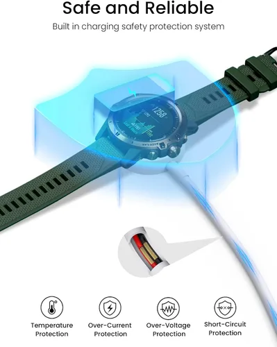 Vista 4 de Sinoacc Paquete de 2 cargadores para Fossil Gen 6/5/5E/4 Smartwatch Cable de carga para Emporio Armani/Skagen Falster 2/Misfit Vapor 2/Diesel Guard