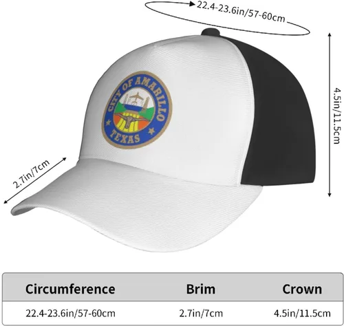 Vista 5 de Amarillo Texas Seal Baseball Cap for Men Women Adjustable Classic Low Profile Adjustable Cotton Dad Hats Trucker Hat